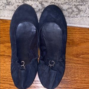 Navy blue suede bcbg flats